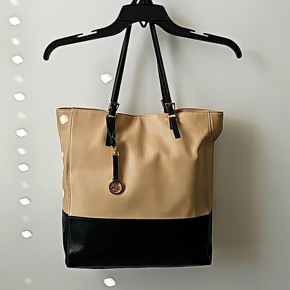 Tan and black purse